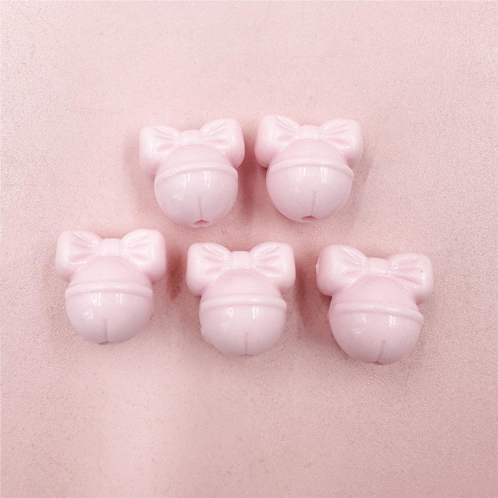 Creative Necklace 5pcs Creative Accessories DIY Bow Bell Beads Mobile Phone Chain Acrylic Bracelet 19.3*18.9mm Christmas Gift