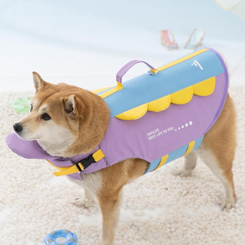 Dog Lifes Jackets,Cute Dog Lifes Vest for Swimming Boating with High Buoyancy Handle Puppy Floating Swim Vests
