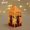 Halloween Pumpkin Castle Decorative Lamp Simulated Flame LED Wind Light Small Hand Lantern for Holiday Bar Halloween Decoration