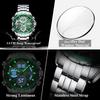 E108 Luxury Stainless Steel  Multifunction Men Quartz Watch Alarm Calendar 30M Waterproof Luminous Watch for Men