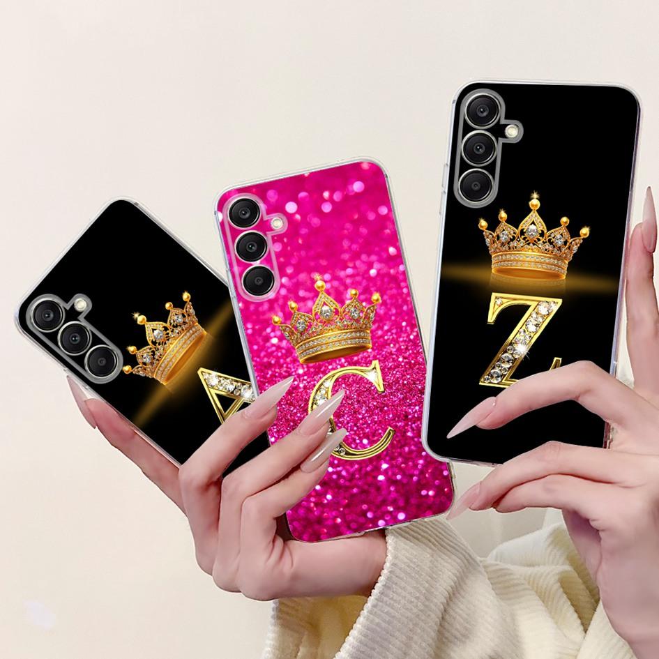 Case For Samsung Galaxy A15 A25 A35 A55 5G Phone Cover Cute Letters Clear Soft Silicone Cases For Samsung A25 5G SM-A256B Bumper