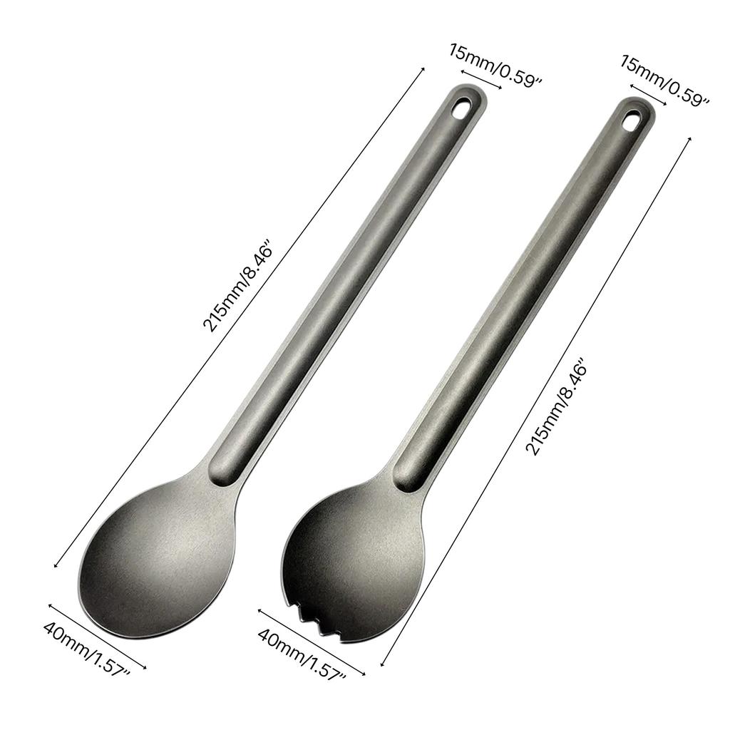 Portabale Flatware Outdoor Camping Long Spork Reusable Titanium Long Handle Spork and Spoon Titanium Forkspoon Spork
