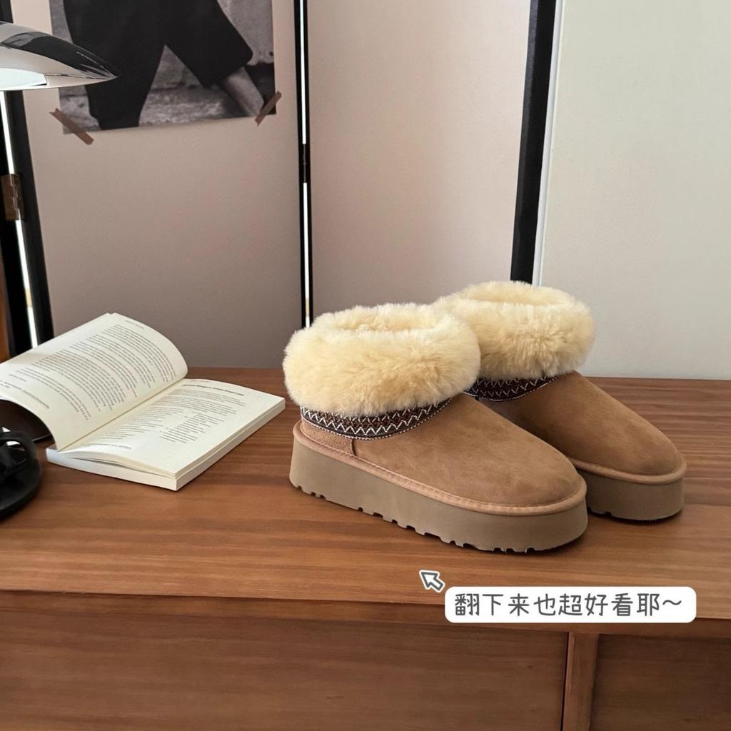 Fur integrated ethnic wind snow boots women's 2024 autumn and winter new thick-soled can be turned over two wear non-slip medium boots women