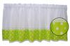 Cortina de Algodão para Cozinha Verde Primavera Bolinhas 150 X 40 Cm