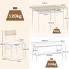 4-Piece Dining Table Set with Chairs and Bench for 4 People, Upholstered Seats, Steel Frame, Wood, Oak