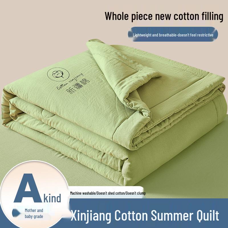 Xinjiang Cotton Summer Quilt: Lightweight, Machine-Washable, Thin Comforter for Dorms and Double Beds