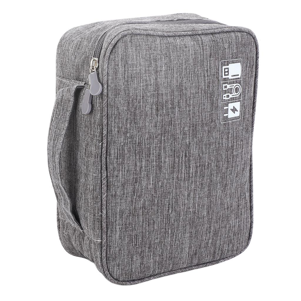 Cable Bag Organizer Travel Multiple Pockets Water Resistant Adjustable Divider Universal Electronic Cord Organizer Case Gray
