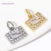 Multi Types 18K Gold Plated Brass Inlaid Zircon Charms Pendant  For Jewelry Making Supplies DIY Necklace Making Accessories