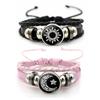 Sonne Mond Liebhaber Leder Leuchtendes Armband Vintage Punk Mehrschichtig Perlen Geflochten Partnergeschenk für Ihn Sie Jahrestag