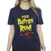 Netflix Womens/Ladies Stranger Things You Better Run Cotton Boyfriend T-Shirt