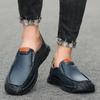 Men's Large Size Pure Handmade Sewing Casual Rubber Leather Shoes Soft Soles Wedding Shoes 38-48