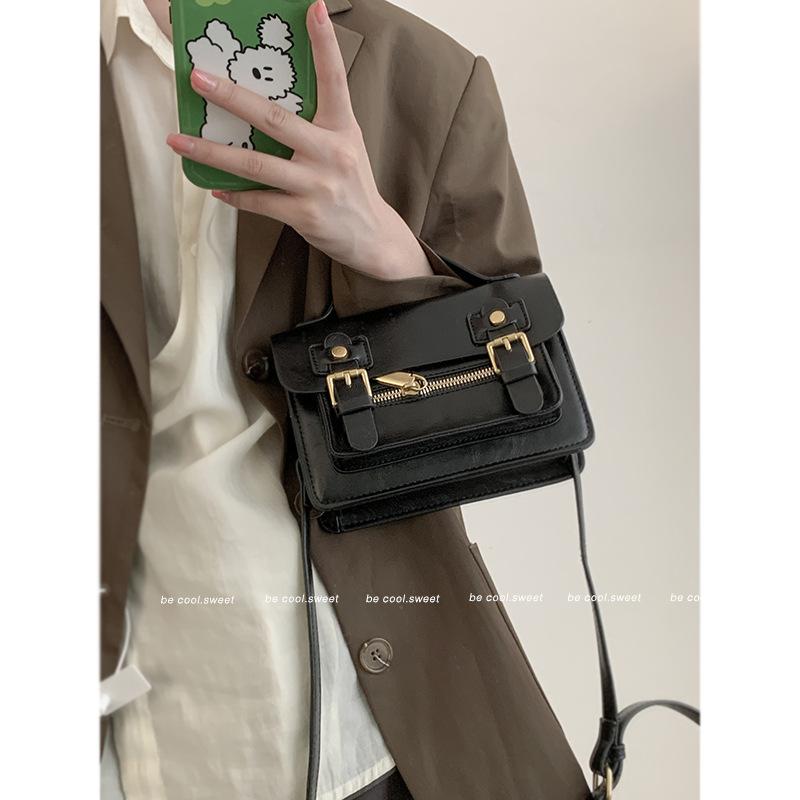 Retro Bag Women'Snewest Trendy Fashion Portable Small Square Bag All-Match Ins Shoulder Messenger Bag