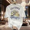T-shirt da uomo alla moda, nuova, con stampa di lettere, traspirante e comoda, girocollo, top casual per vacanze estive all'aperto