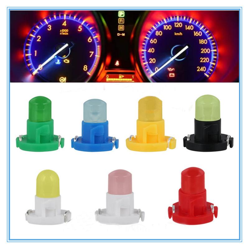 10PCS Interior Light T3 COB Wedge LED Auto Instrument Bulbs 12V Automóveis Car Styling Rosa Verde Azul Vermelho Amarelo Branco