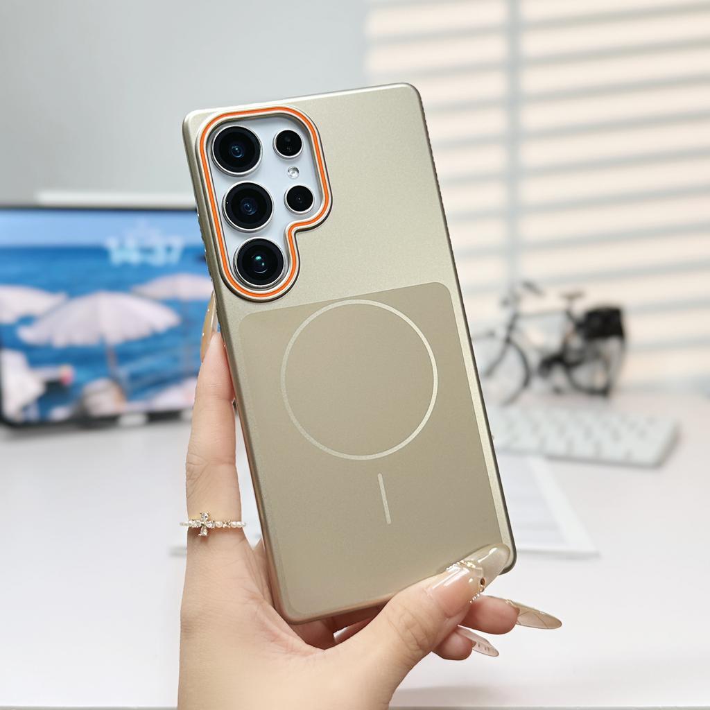Luxuriöse Schlanke PC-Metalllackierung Galvanisierte Magnetische Hülle Für Samsung S26 S25 S24 S23 Ultra Plus FE Für Magsafe Kabelloses Ladeabdeckung
