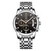 New Top Brand Men's Waterproof Watch Multifunctional Chronograph with Luminous Stainless Steel Solid Steel Quartz Watch