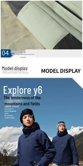 Men's Custom Three-in-One Mountain Climbing Suit for Autumn/Winter with Velvet and Logo Print