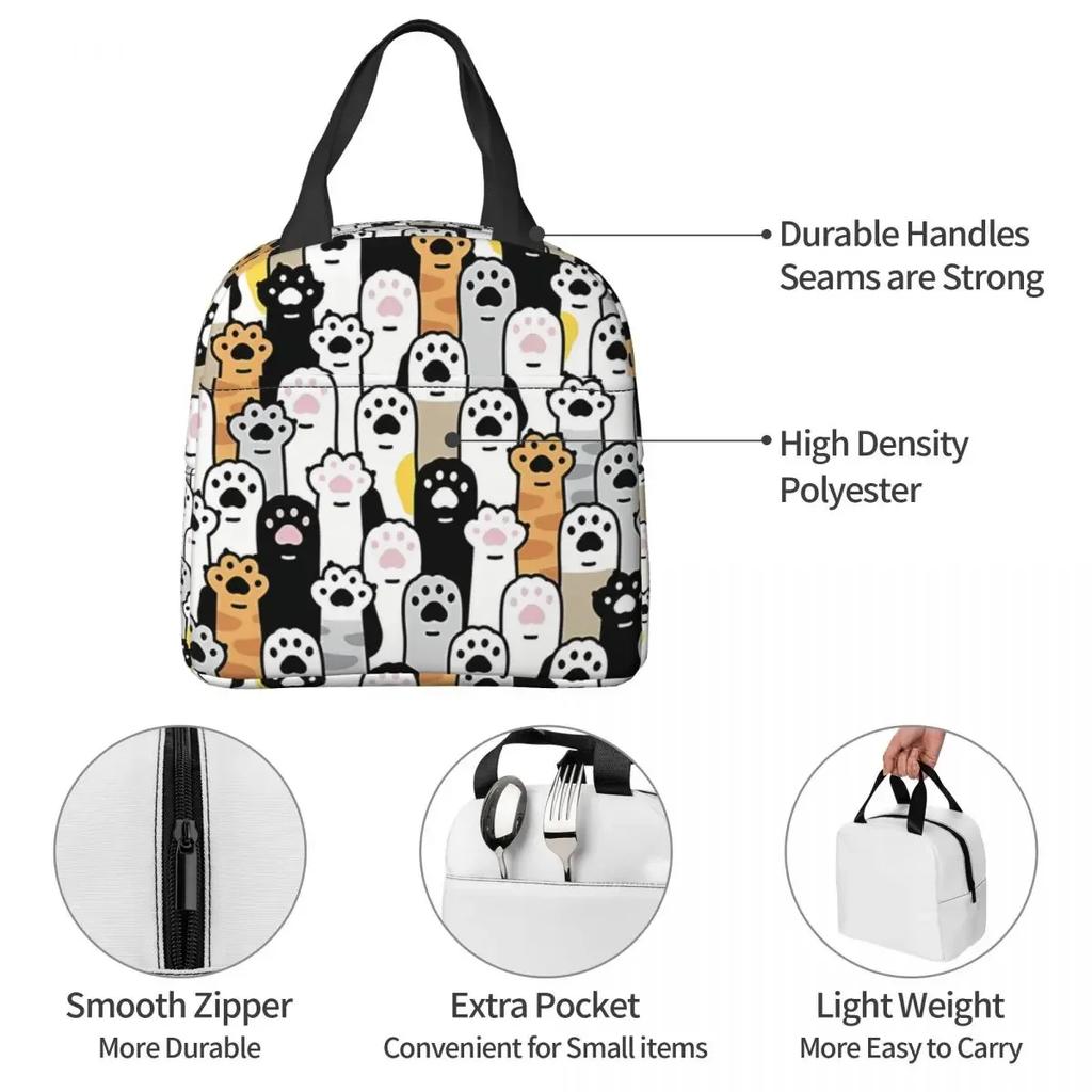 Katzen Zehenballen Tragbare Lunchtasche Tier Kätzchen Eis Kühlpack Isolierung Picknick Lebensmittel Aufbewahrungstaschen
