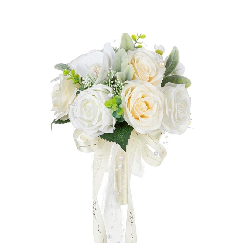 Bridal Bouquets for Wedding, Simulation Rose Bride Wedding Bouquet Wedding Decorations for Ceremony, Anniversary