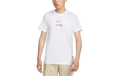 Nike Sportswear Logo Print Round Neck Casual Comfort Retro Short Sleeve T-Shirt S белый