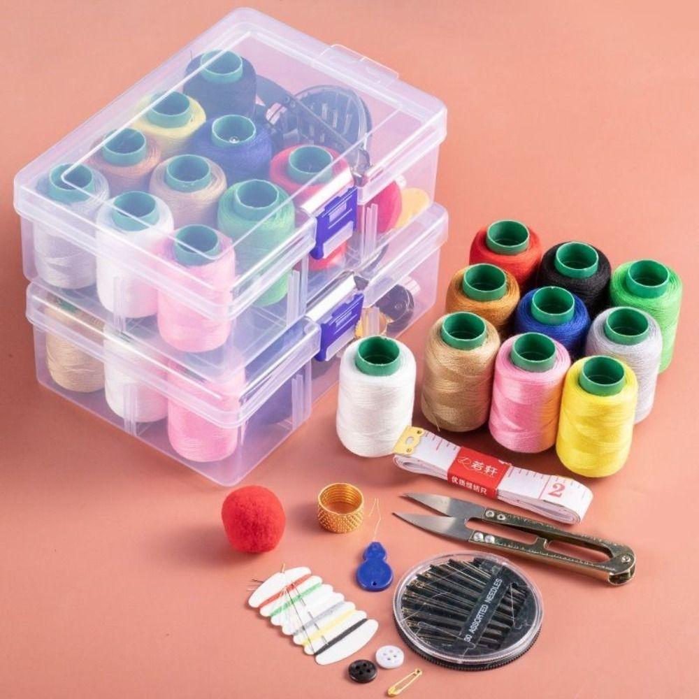 DIY Sewing Set Ten-color Thread with Storage Box Sewing Box Needle and Thread Kit for Quilting Thread Stitching Embroidery Craft