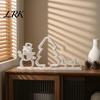 Unique Christmas Gift Ideas 3D Printed Tabletop Ornament, Snowman Tree Sleigh Figurine, Decor Minimalist Nordic Style Holiday for DIY Painting