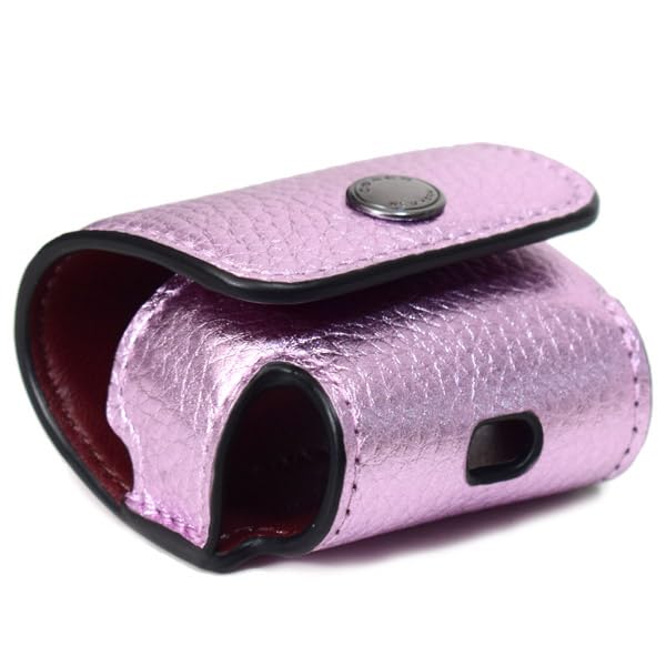 Keychain Pebble Leather Air Pods Pro Case Bag Charm Keychain Metallic Lilac CP197 [Coach] [Item]
