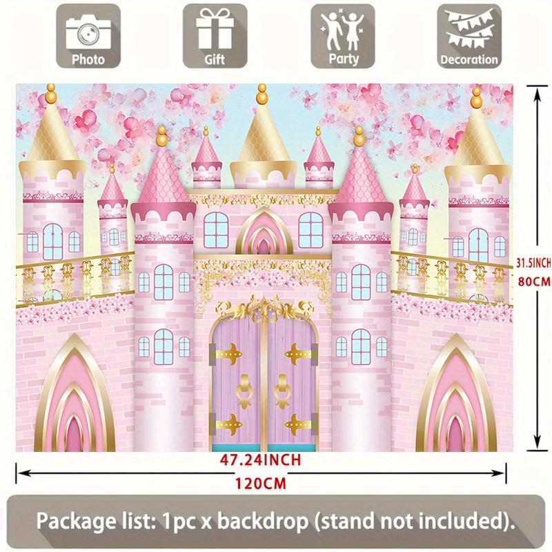 [Party-Banner] 1 Stück - Prinzessinnen-Schloss Hintergrundtuch - Hintergrund mit Architektur eines Königsschlosses