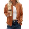 Women's Fashionable Winter Casual  Zipper Jacket Solid Color Jacket