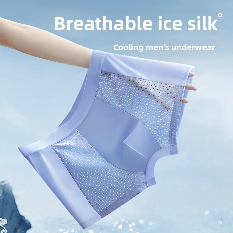 New Men's Summer Fashion Ice Silk Mesh Four Corner Underwear