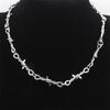 Neu Winzige Drahtdornen Eisen Unisex Halskette Halskette Damen Hip-Hop Gothic Punk Style Stacheldraht kleine Dornenkette Halsband Geschenk