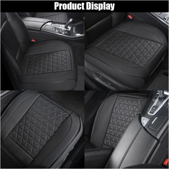 Leather Car Seat Cover, Auto Front Bottom Seat Cover Luxury Car Seat Protector Anti-Slip Waterproof Cushion Cover With Storage Pocket, For Most Cars,