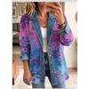 Damen Leopardenmuster Denimjacke Langarm Lockerer Schnitt Lässig Offene Vorderseite Hemdkragen Streetwear Mantel