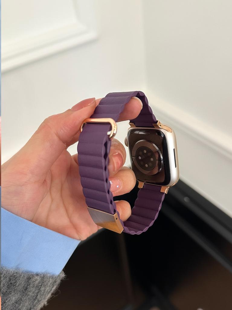 Magnetic Leather Band For Apple Watch 44 45 49mm 40 41mm 42 38mm 46mmMetal Stainless Steel Strap For iwatch 8 7 SE 6 5 4 3 2 S10