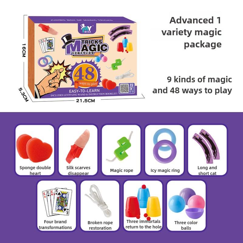 Kinder Zaubervorführung Requisiten Set Anfänger Zaubertricks Set Kinder Pädagogisch Interaktives Spielzeug Close-up Magie Spielkarten