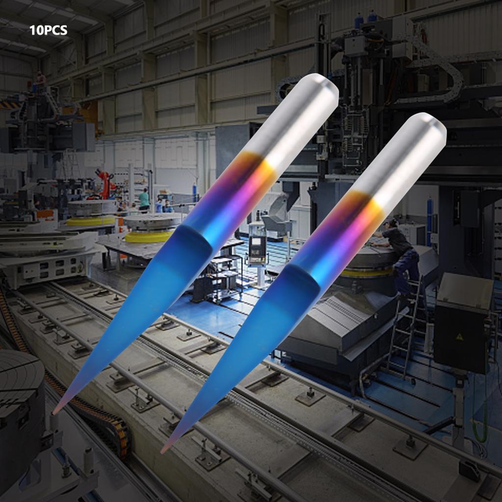 10Pcs Box 3.175 Blue Plating Tungsten Steel Engraving Tool CNC Carving Tool (20 Degrees *0.1)