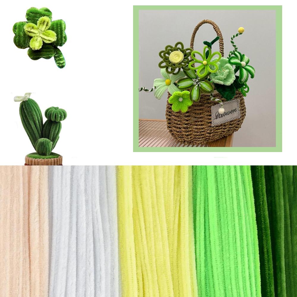 250Pcs Pipe Cleaners Craft Set, 5 Colors Pipe Cleaners Bulk Pastel Chenille Stems for Craft Pipe Cleaner Flowers Making Kit