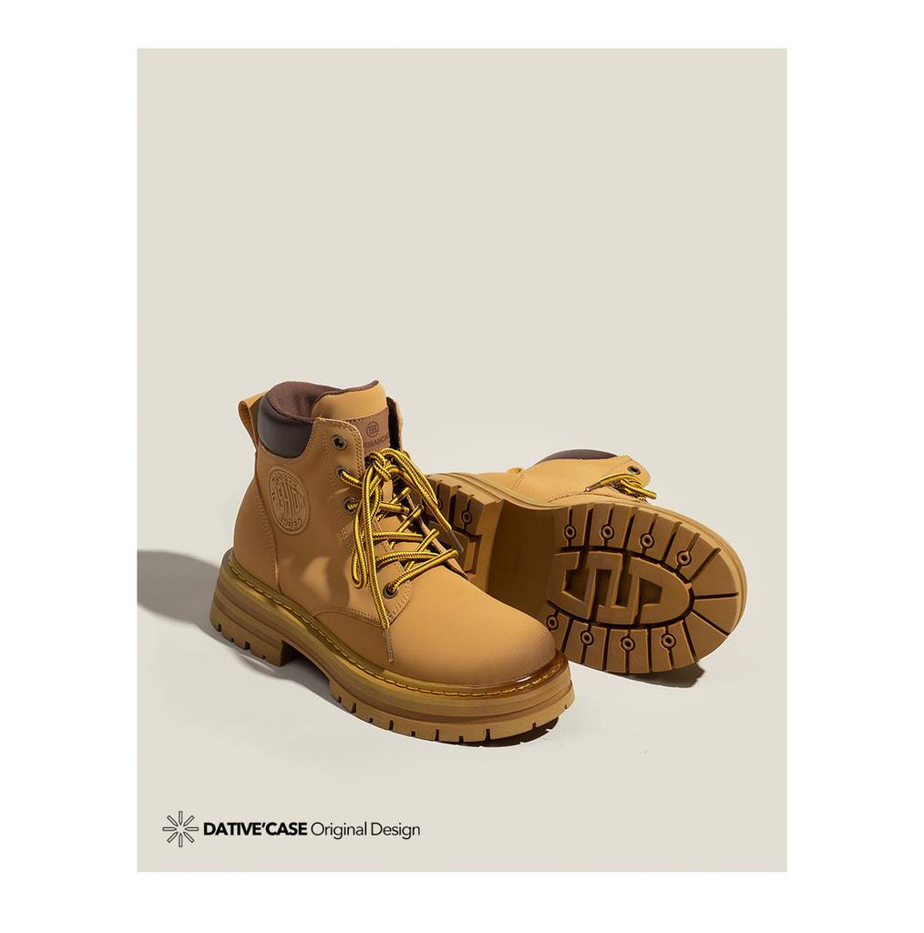 Martin boots women's versatile rhubarb boots 2025 spring and autumn locomotive single boots casual small feet boots ins tide Korean version design