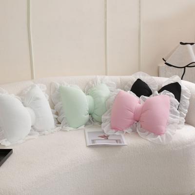 Almofada em Forma de Laço Renda com Babados Almofada de Pelúcia Almofada Decorativa de Alta Elasticidade para Cama Sofá Assento de Carro Almofadas Companheiras