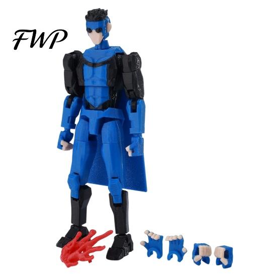 Collectible Posable Figure 3D Printed Action with Accessories Cartoon Character Model Movable Joints Decoration Gift for Animation Lovers Toy