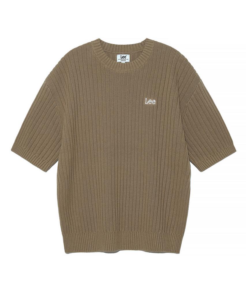 LEE Round Neck Short Sleeve Knit Beige