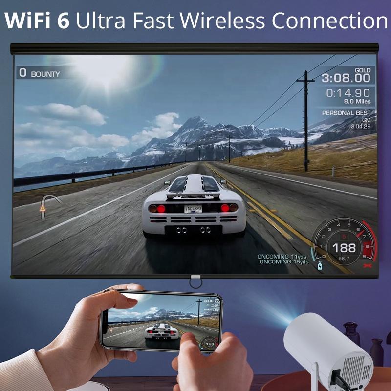 Smart WiFi 5G Mini Mobile Phone Home Use Remote Beamer Handheld Android 11 System Portable Mirroring Projector