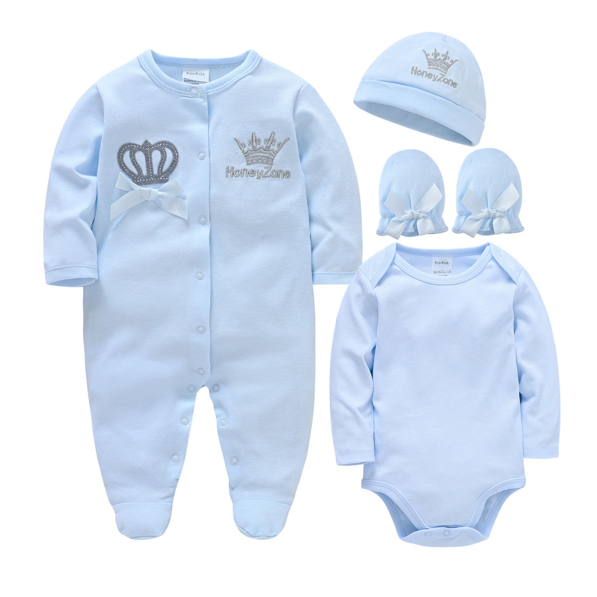 Herbst Langarm Baumwoll-Body für Babys & Kleinkinder (0-1 Jahr) mit Druckknöpfen im Schritt 0-3 Months blau