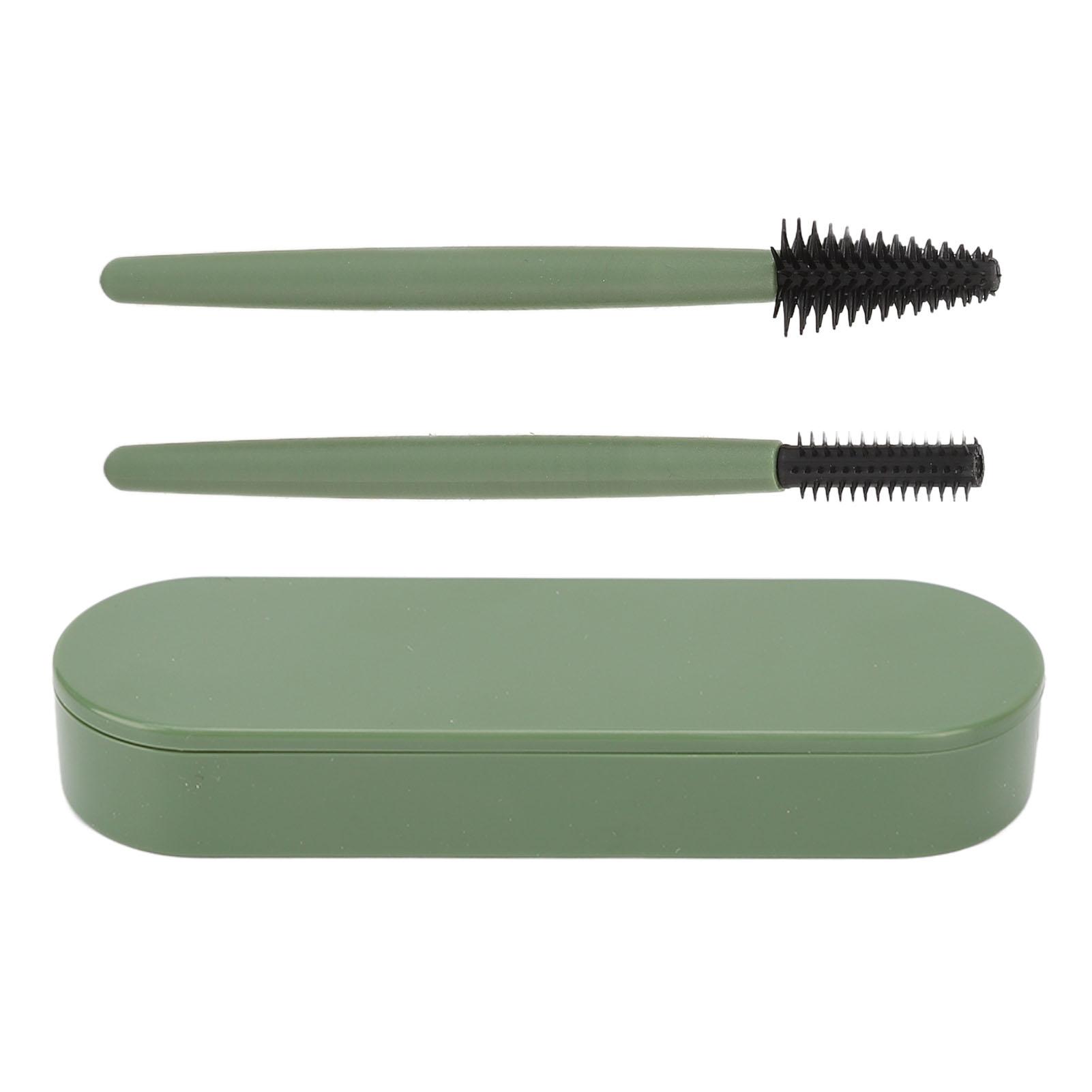 Eyelash Brush Set Soft Elastic Silicone Reusable Washable Dustproof Box Portable Makeup Brush for Home