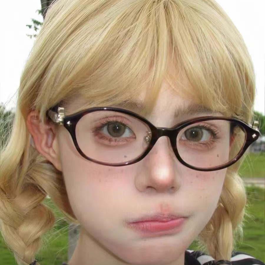 Queen Mother Saturn reading glasses female plain leopard print nerd glasses frame oval tortoiseshell small frame can be matched with myopia