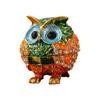 Crystals Covered Owl Inspired Jewelry Storage Case Sturdy Alloy Construction for Earring Collections