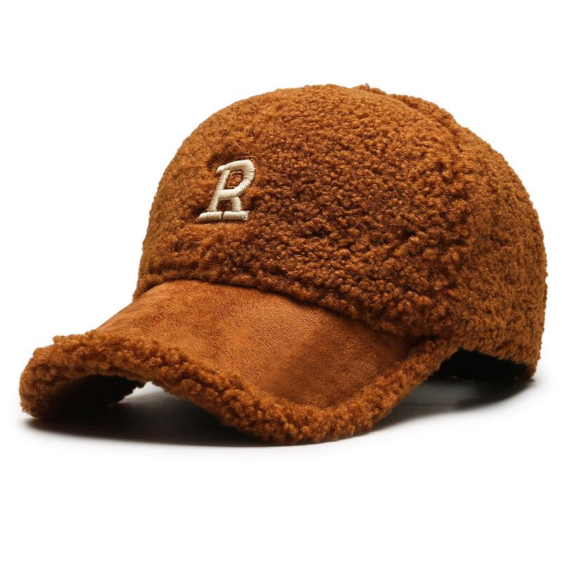 Бейсболка с буквой R из овечьей шерсти Teddy Fleece One Size