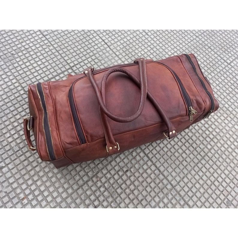 Handmade Leather Duffle Bag: Travel Weekender