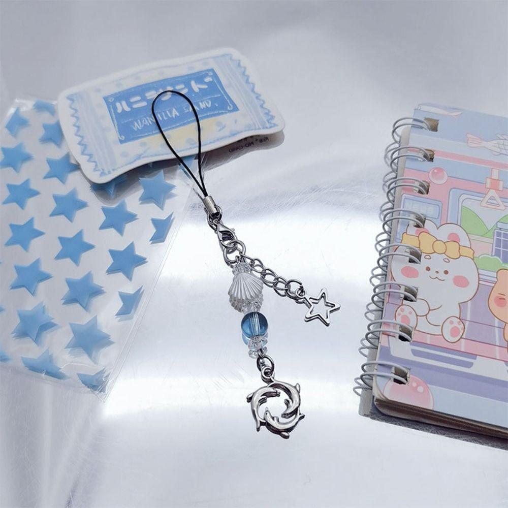 Acrylic Shell Dolphin Mobile Phone Chain Beaded Five-pointed Star Phone Lanyard  Decoration