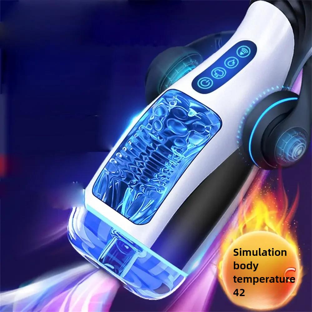 Automatisk Sugende Mannlig Masturbator Cup Oppvarming Stroker Realistisk Kanal Flere Moduser Vibrator Stønne Seksuelt Leketøy for Voksne Menn